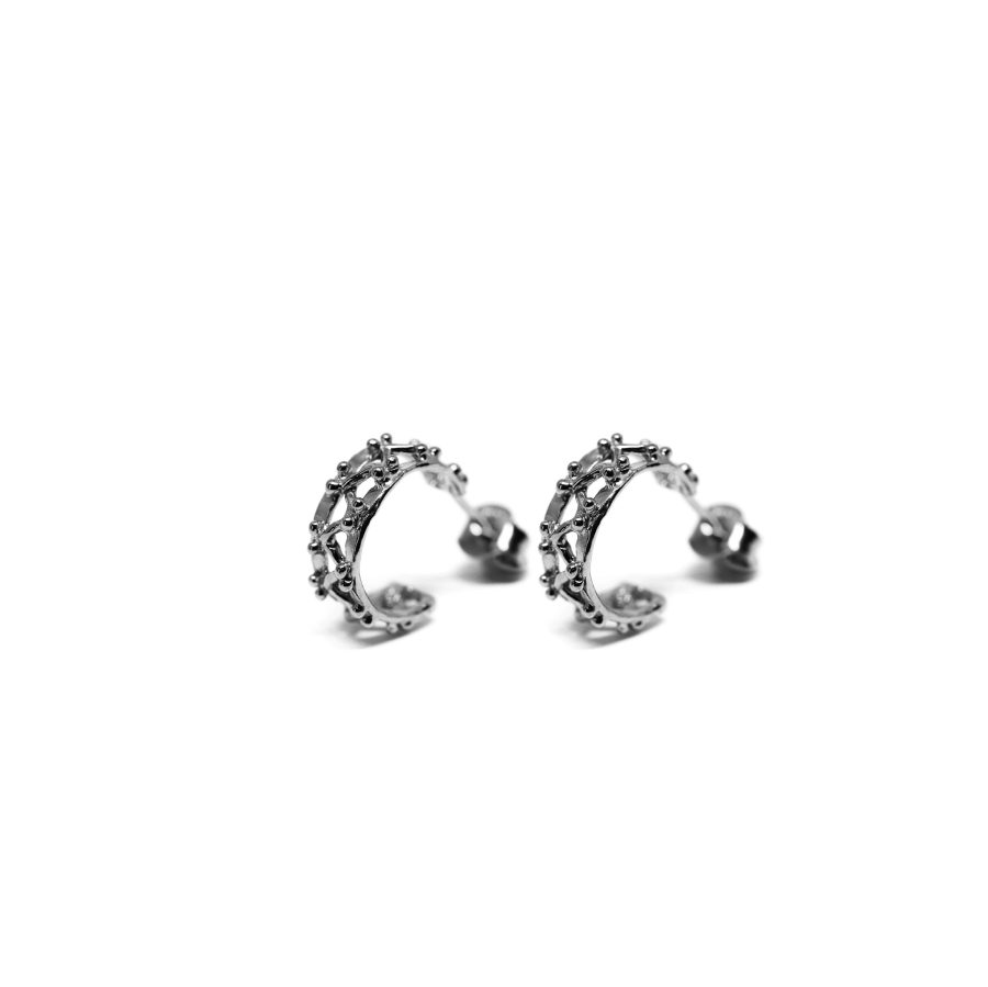 Orecchini cerchietti rodio 2