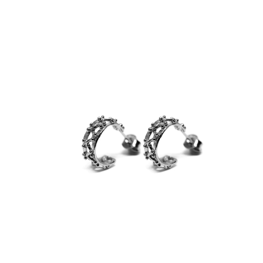 Orecchini cerchietti rodio 2