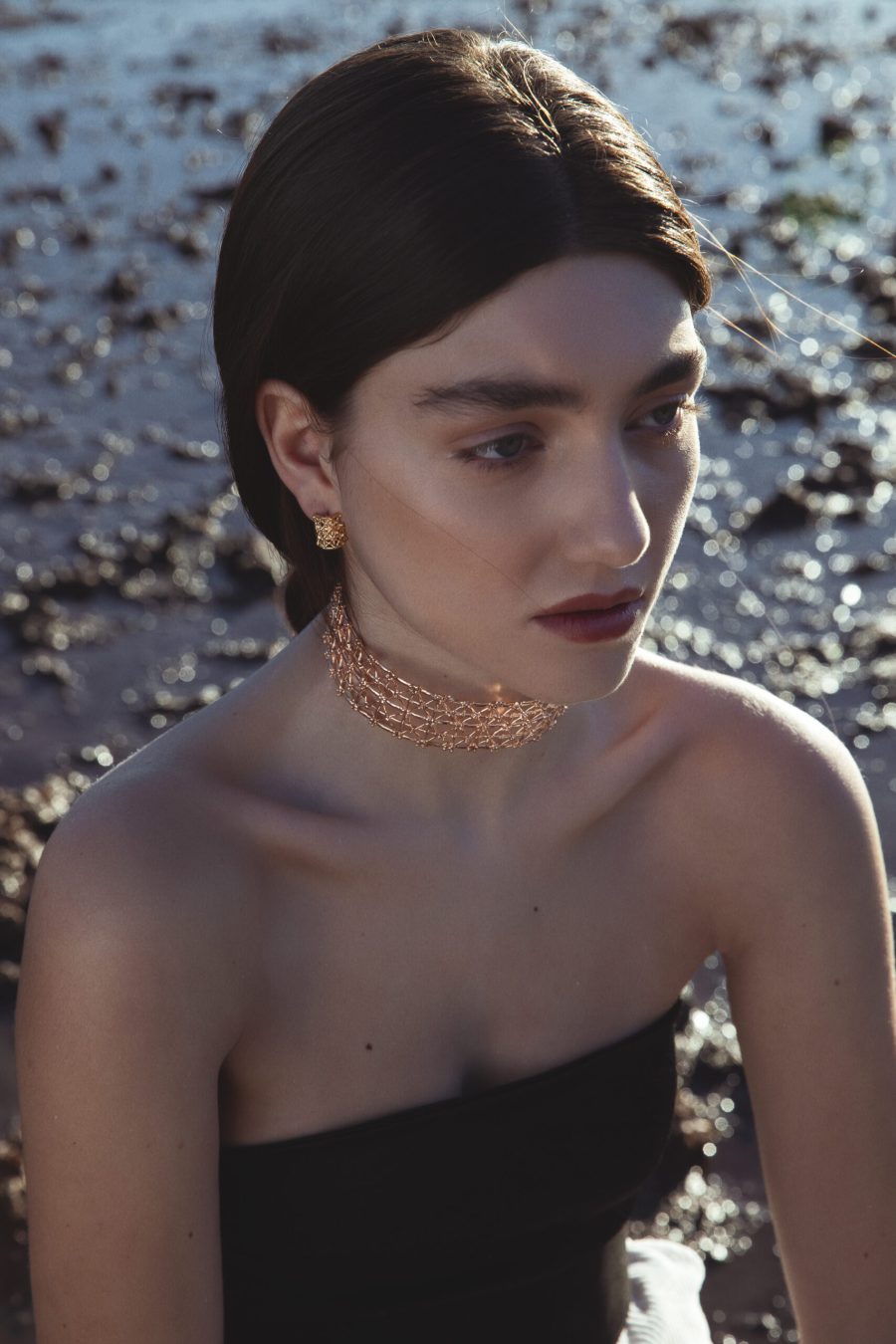 Choker Gasometro oro rosa indossato