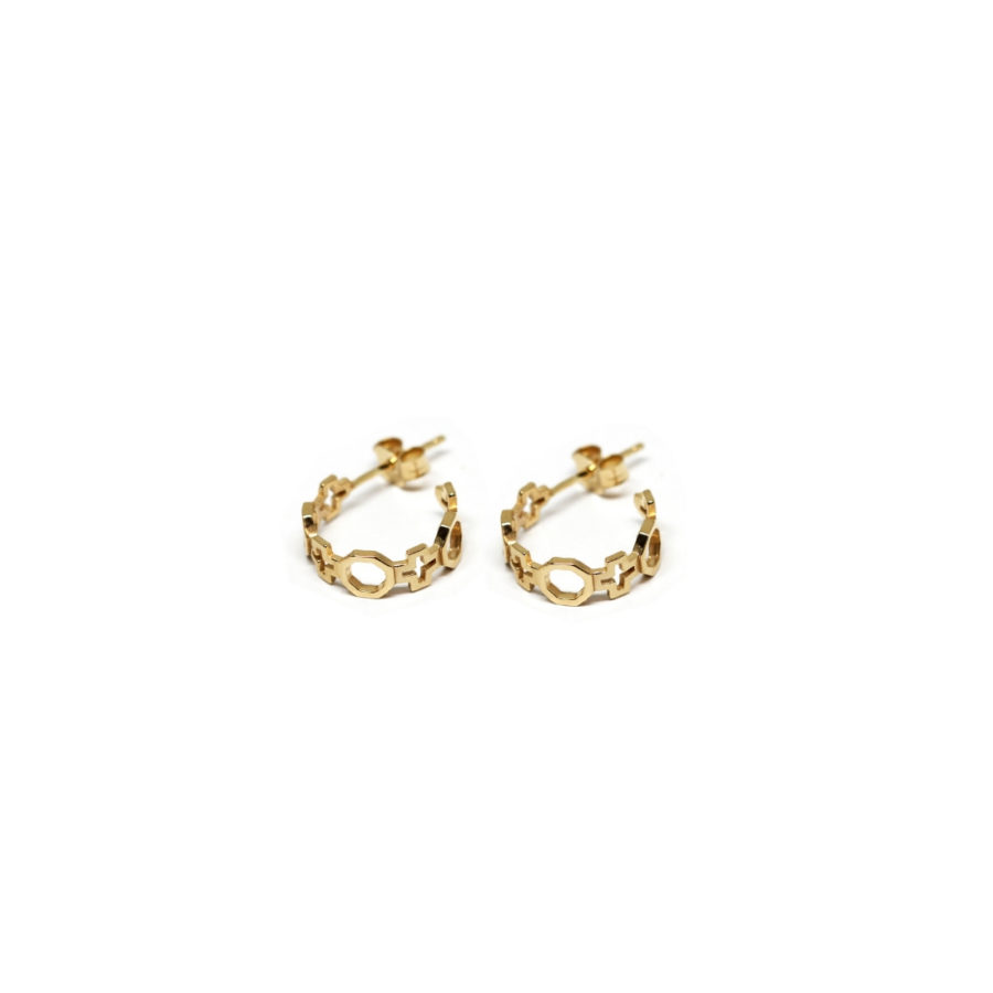 Contemporary Hoop Earrings Gold 2
