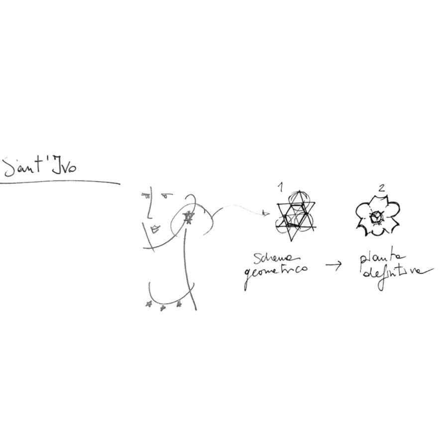 sant’ivo alla sapienza earrings sketch