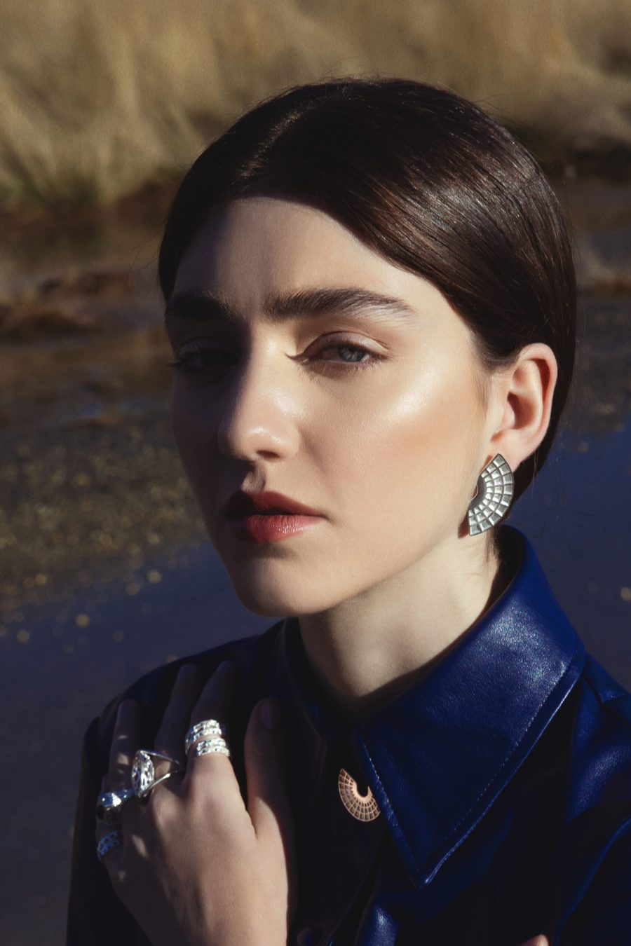 Orecchini Pantheon indossati argento Beatrice