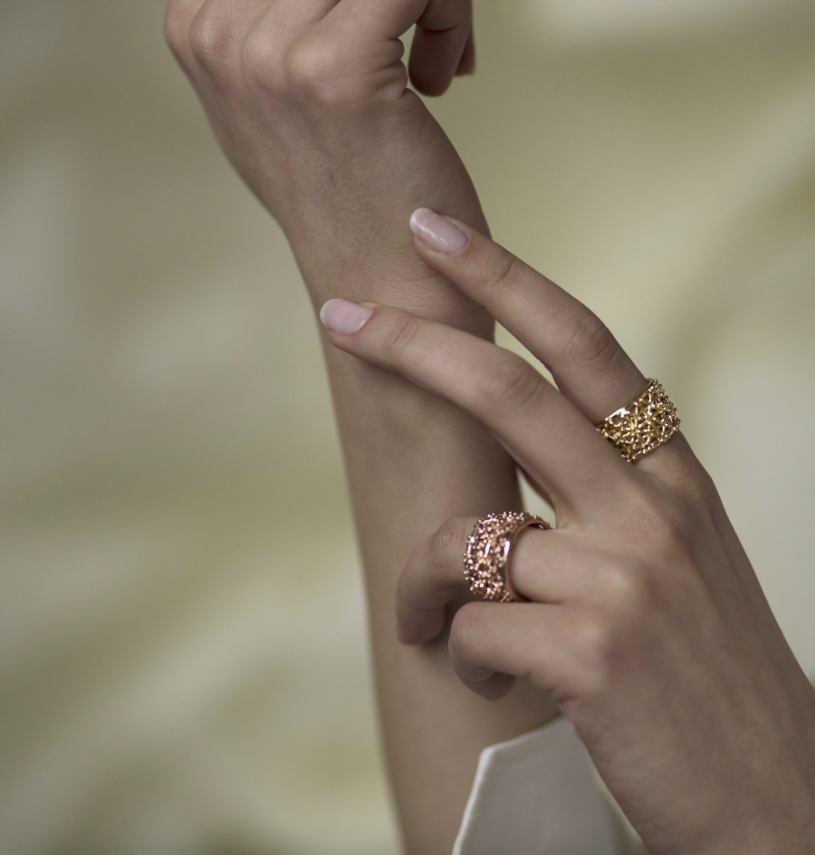 Indossato anello gasometro medio oro e rosaaa