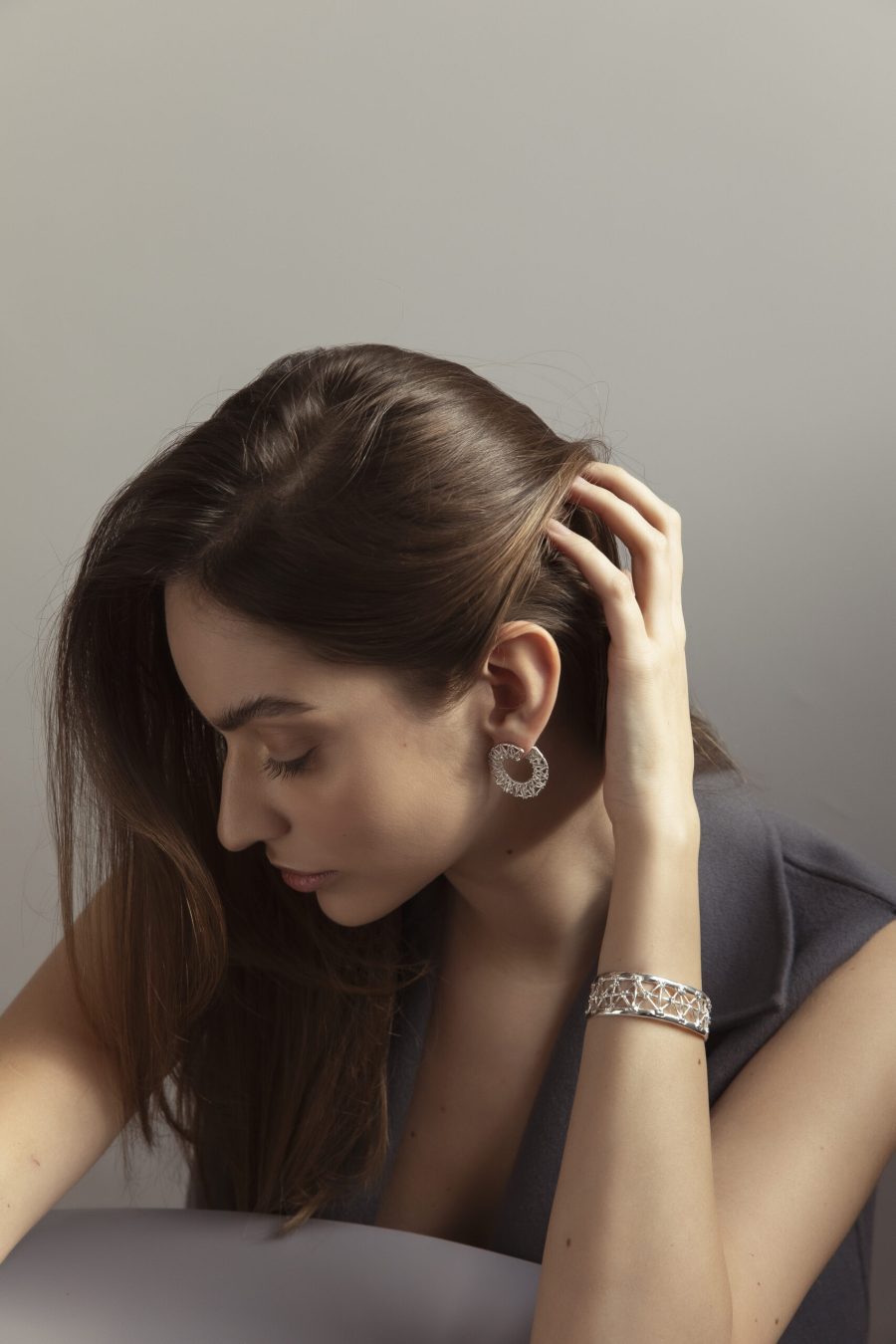 Indossato orecchini Gasometro hoop argento 2
