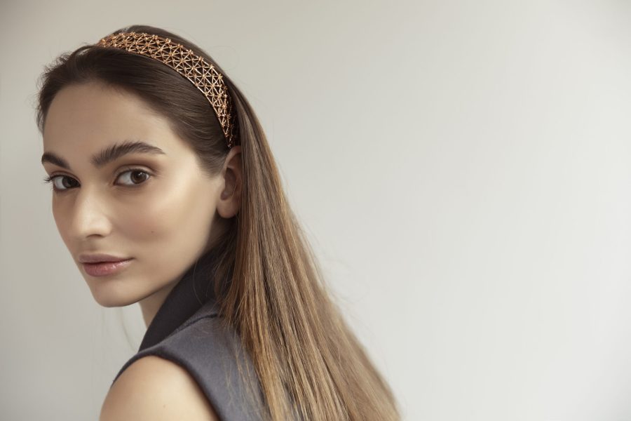 Cerchietto capelli Gasometro indossato oro rosa