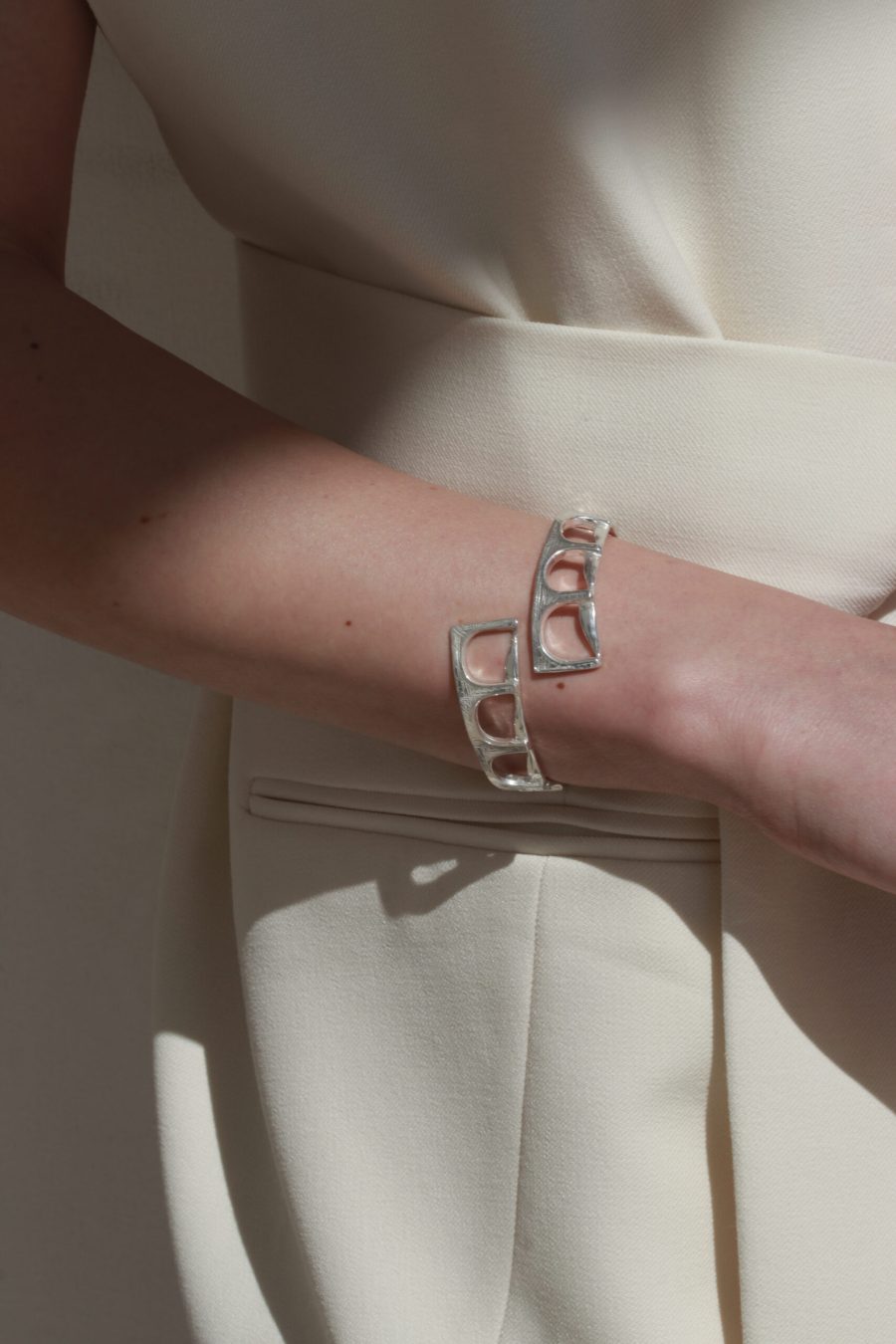 Indossato bracciale acquedotto indossato argento 2