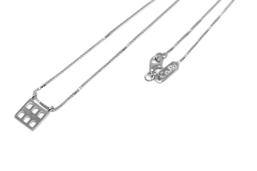 ciondolo colosseo quadrato piatto silver 2