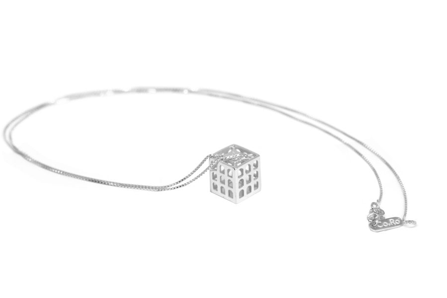 collana colosseo quadrato 3d Argento seconda