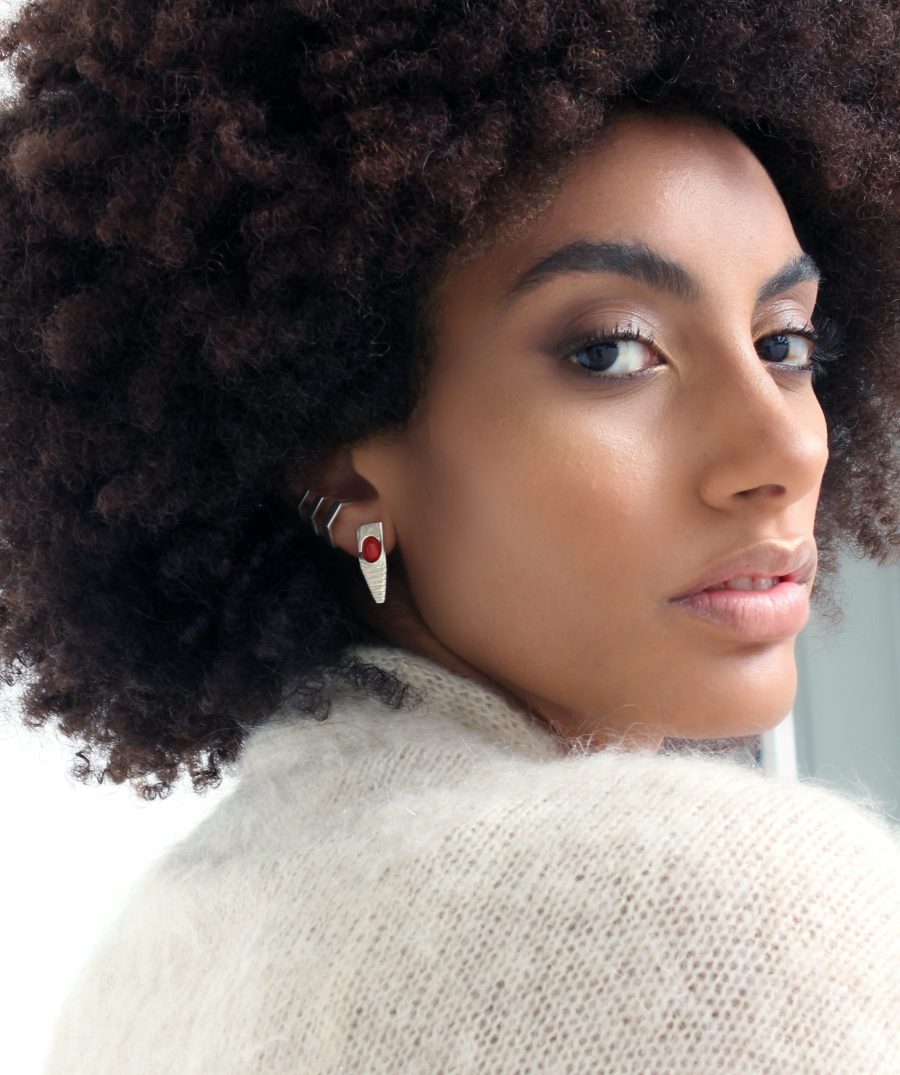 Indossato orecchini malaparte Argento e corallo-min