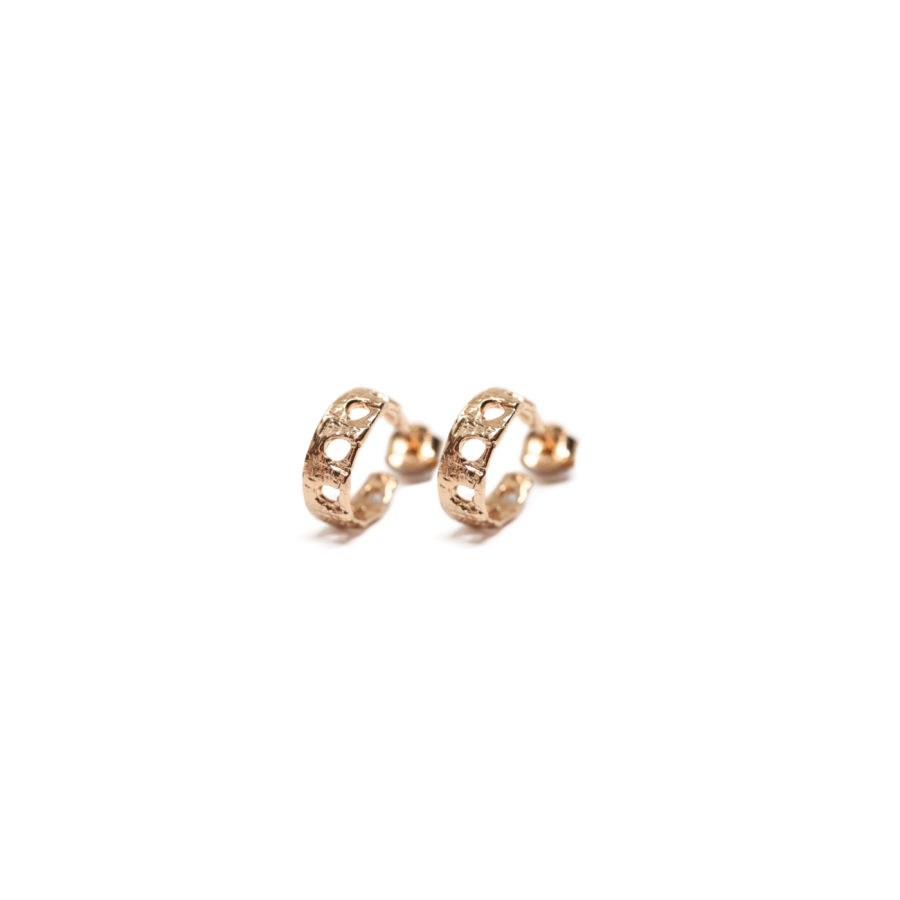 Aqueduct Hoop Earrings Rose Gold Plated Silver