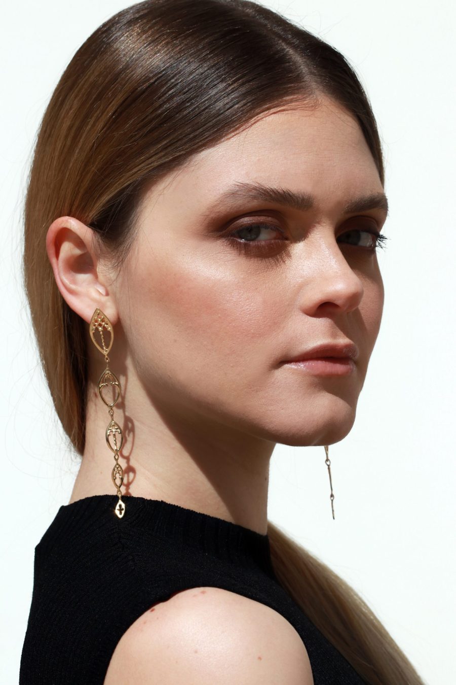 Orecchini finestra lunghi oro