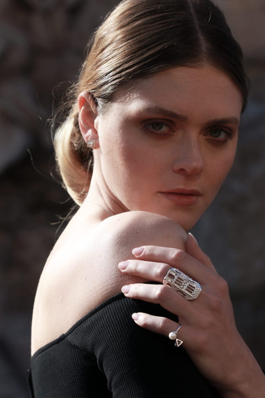 Indossato Anello Palagio argento