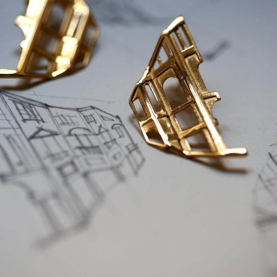 2 Orecchini Rinascimento con schizzo 1