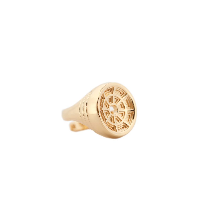Anello sigillo Pantheon oro 2