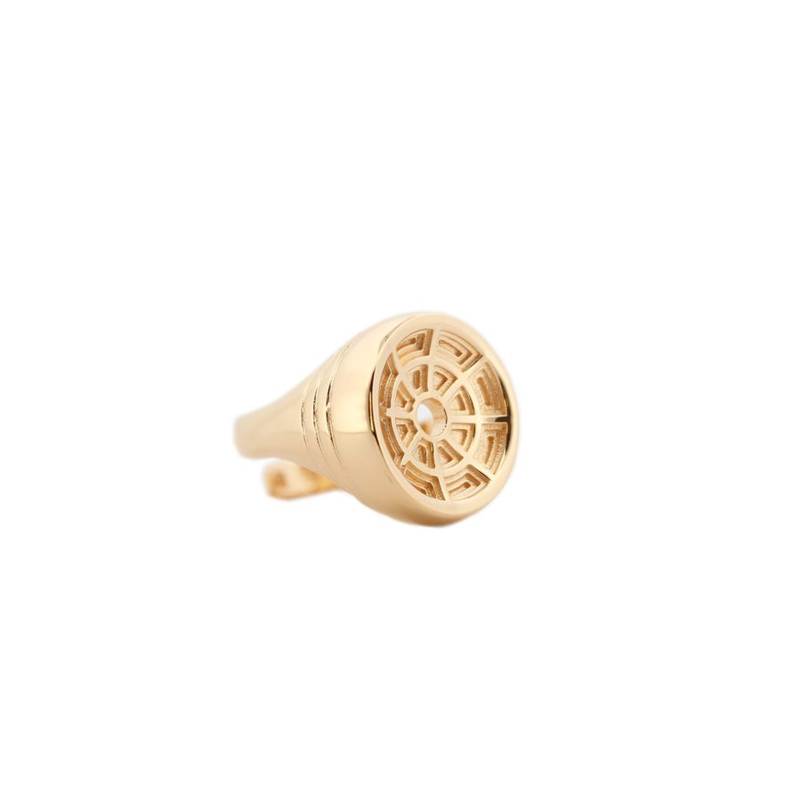 Anello sigillo Pantheon oro 2